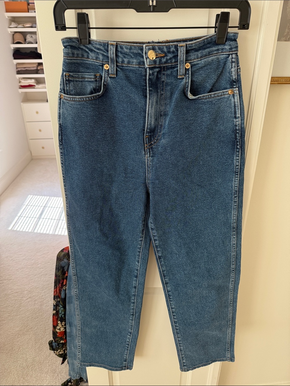 L’Academie Elodie High Rise Crop in Medium Blue